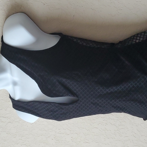 Black low cut bodysuit with sheer back - Picture 4 of 11